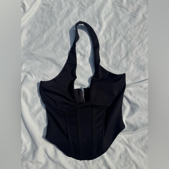 Windsor Black Halterneck Corset Top, size S - Picture 1 of 3